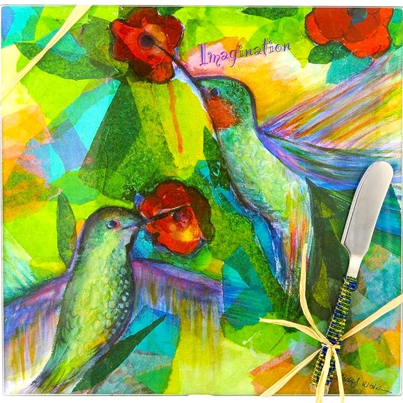 LSArts Square Cheese Cutting Board, Imagination, 9-Inch - Picture 1 of 1